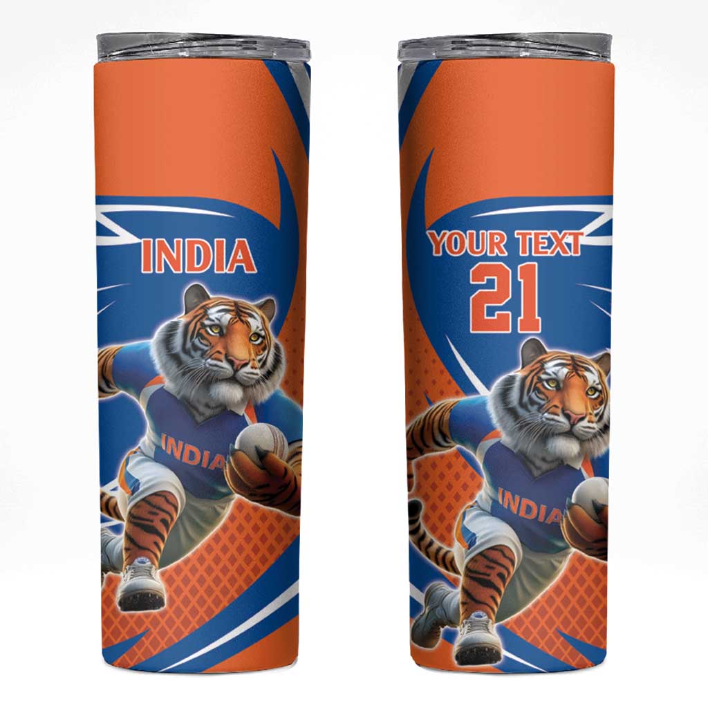 Indian Bengal Tiger Cricket Custom Skinny Tumbler Unique Pattern