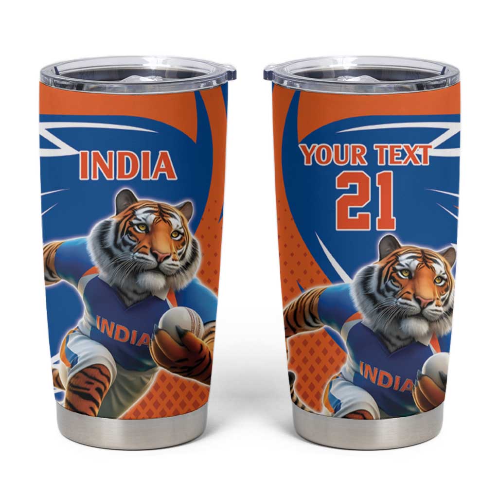 Indian Bengal Tiger Cricket Custom Tumbler Cup Unique Pattern