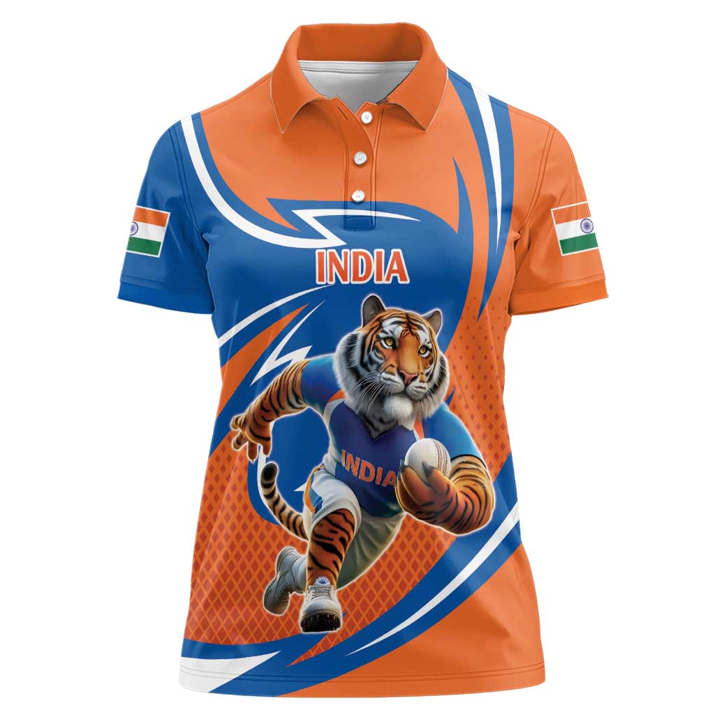 Indian Bengal Tiger Cricket Custom Women Polo Shirt Unique Pattern