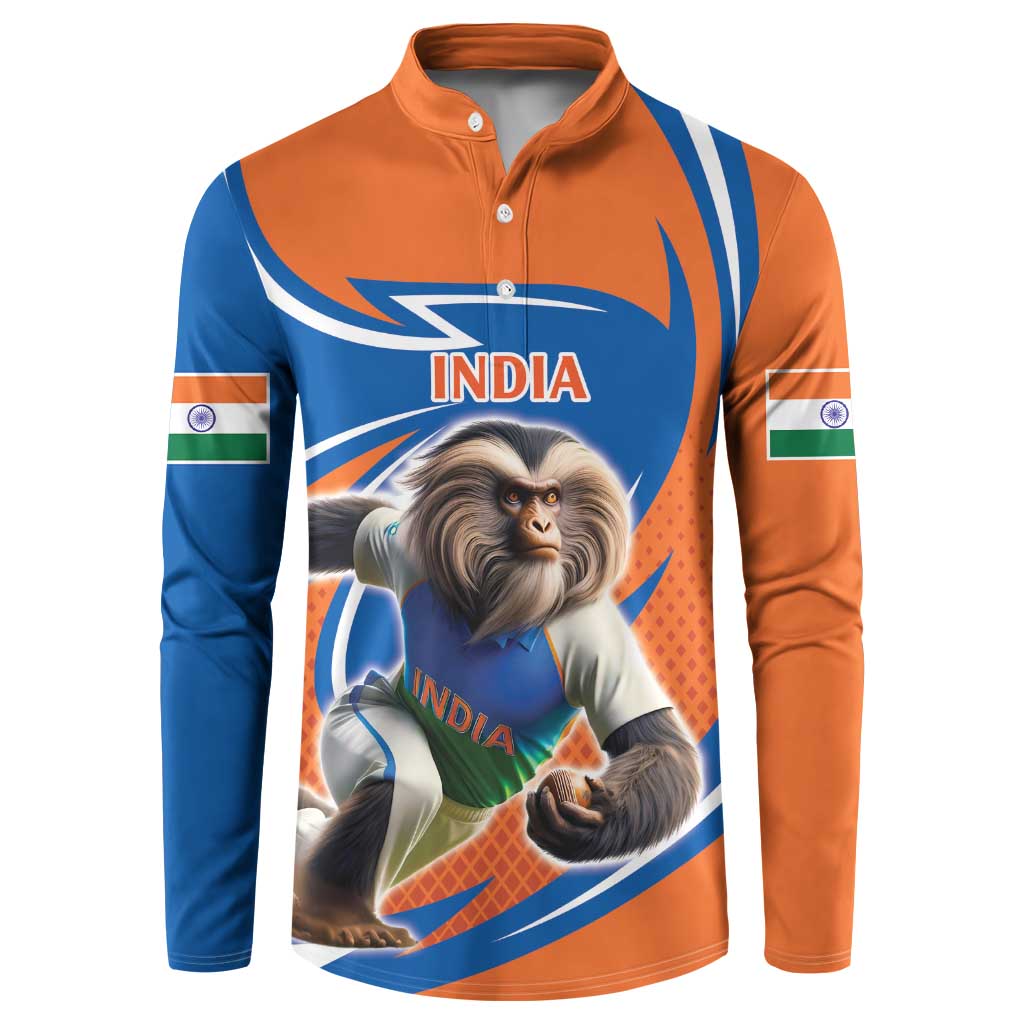 Indian Nilgiri Langur Cricket Custom Button Sweatshirt Unique Pattern