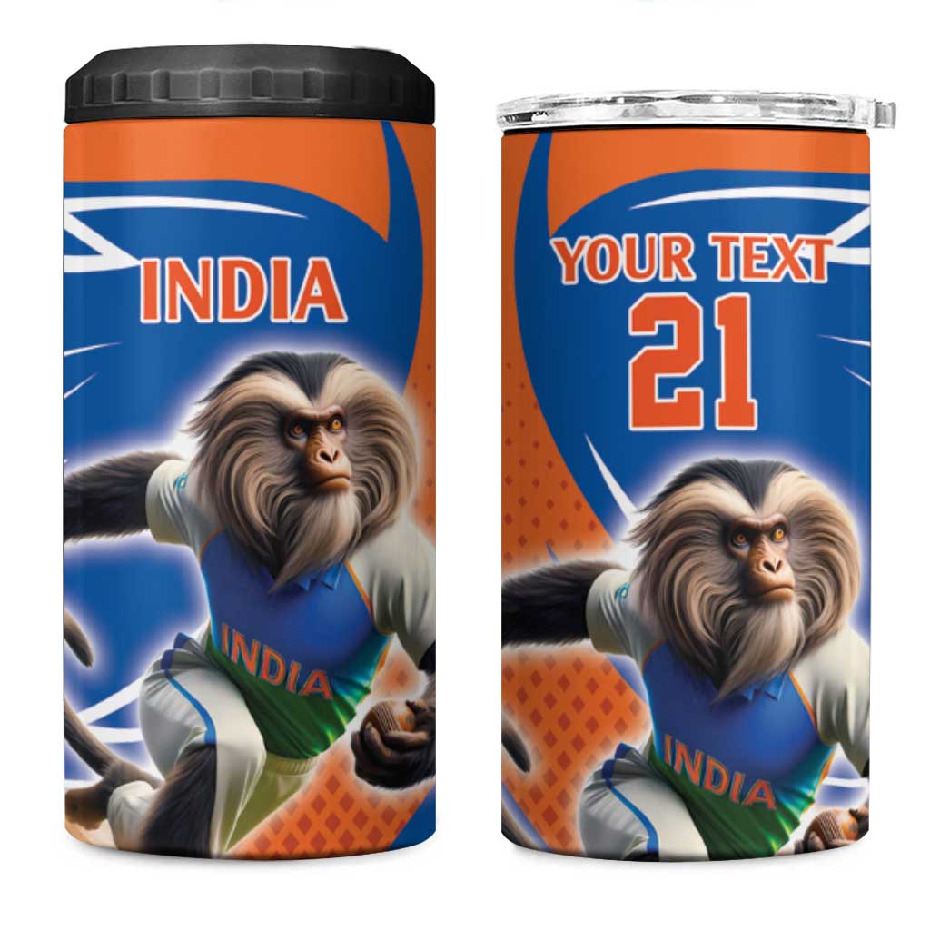 Indian Nilgiri Langur Cricket Custom 4 in 1 Can Cooler Tumbler Unique Pattern