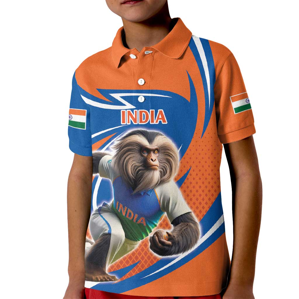 Indian Nilgiri Langur Cricket Custom Kid Polo Shirt Unique Pattern