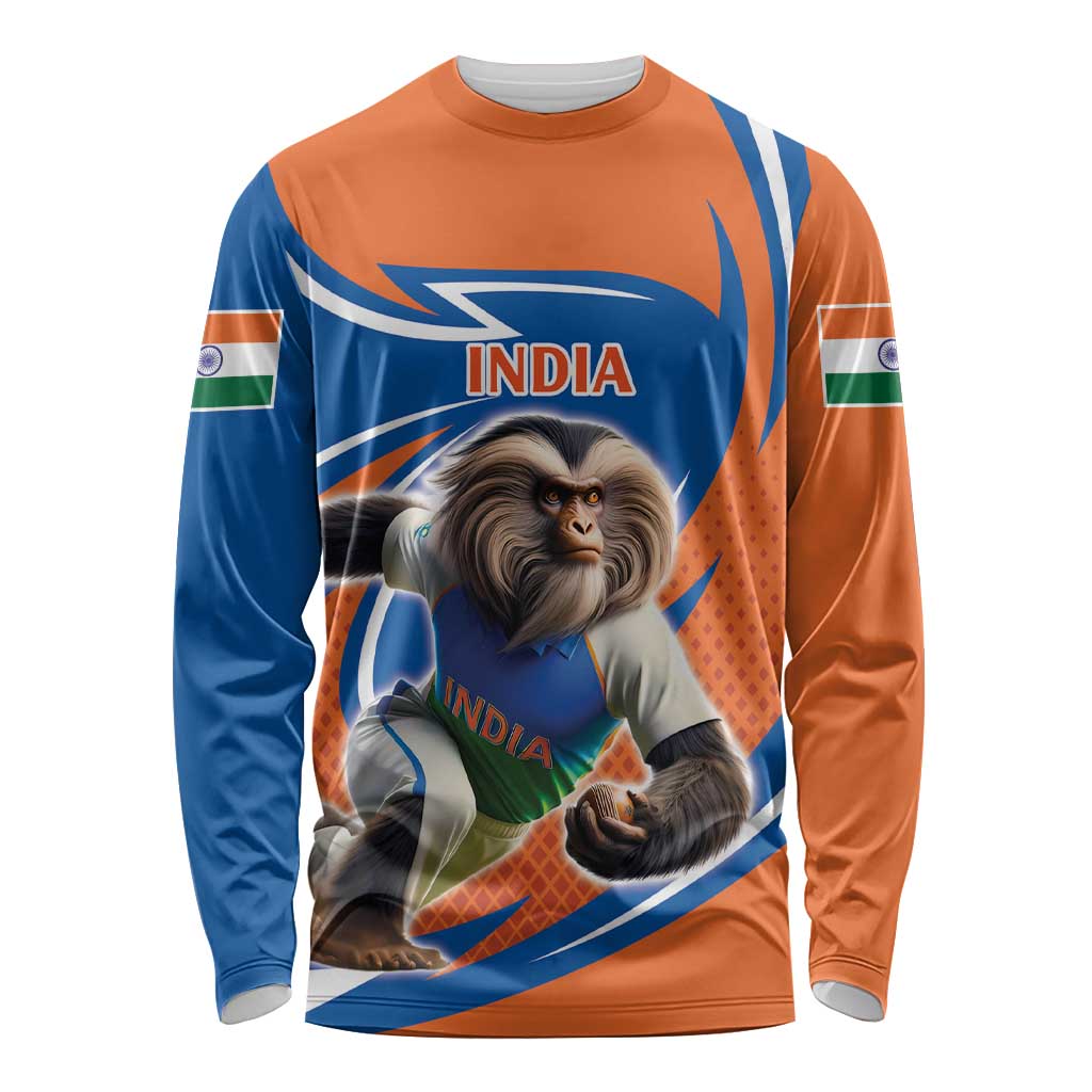 Indian Nilgiri Langur Cricket Custom Long Sleeve Shirt Unique Pattern