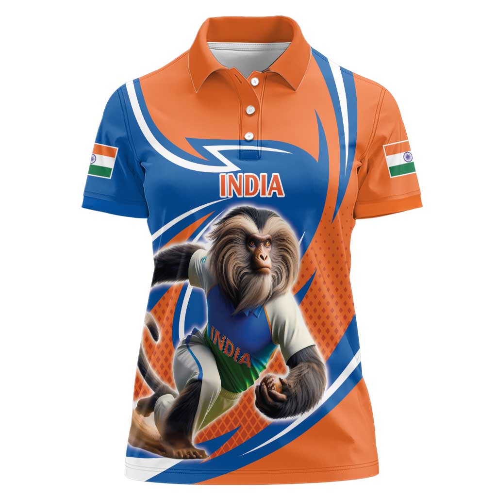 Indian Nilgiri Langur Cricket Custom Women Polo Shirt Unique Pattern