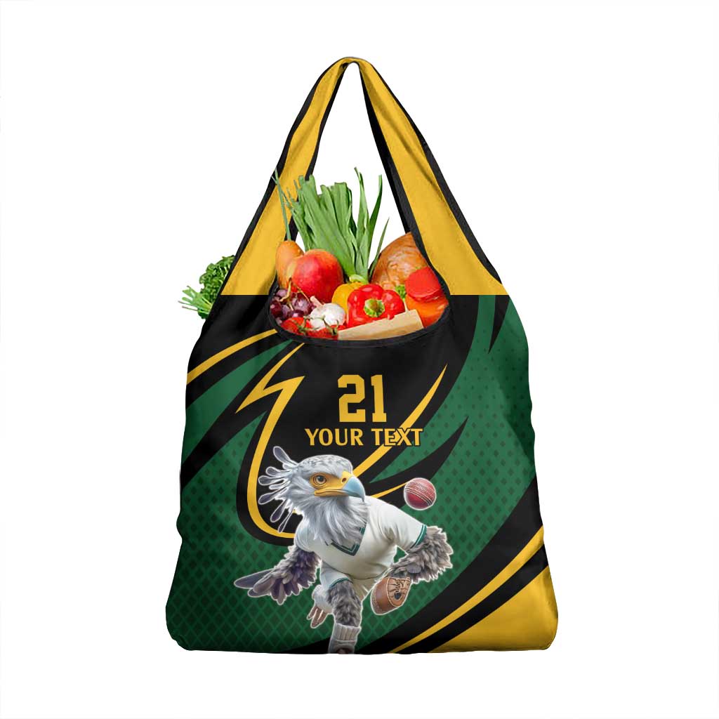 South African Secretary Bird Cricket Custom Grocery Bag Unique Pattern