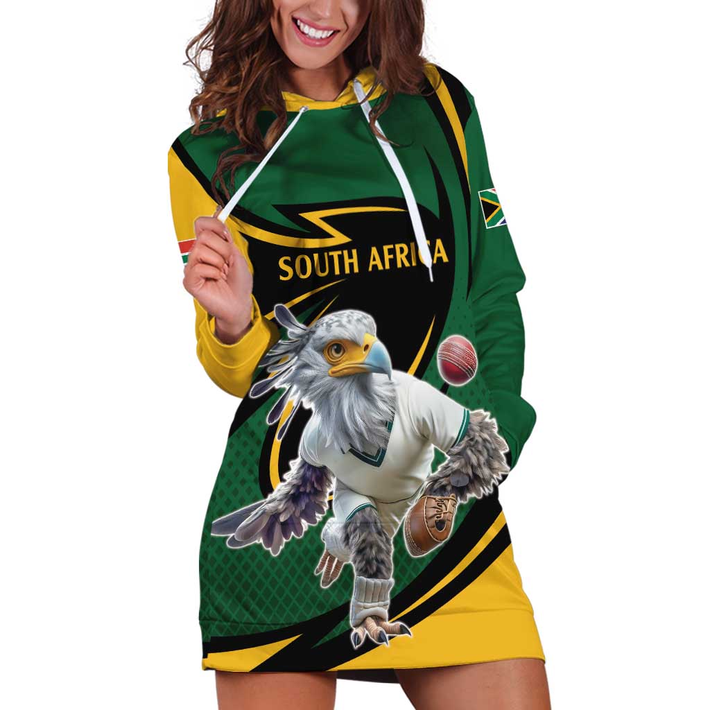 South African Secretary Bird Cricket Custom Hoodie Dress Unique Pattern