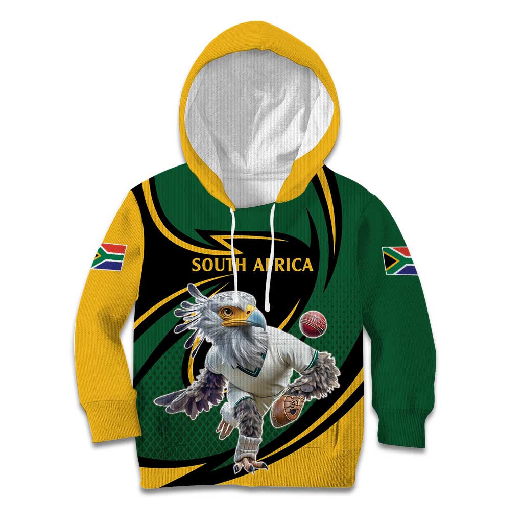 South African Secretary Bird Cricket Custom Kid Hoodie Unique Pattern