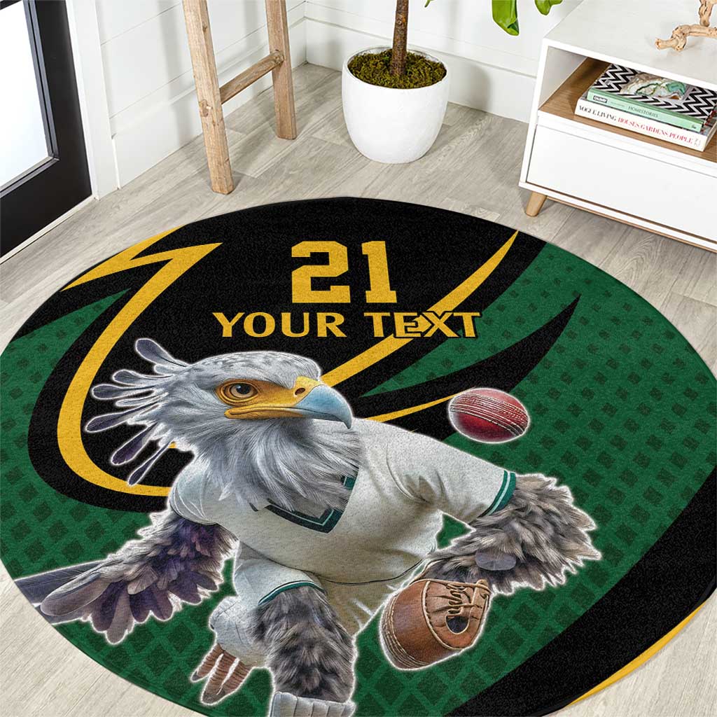 South African Secretary Bird Cricket Custom Round Carpet Unique Pattern