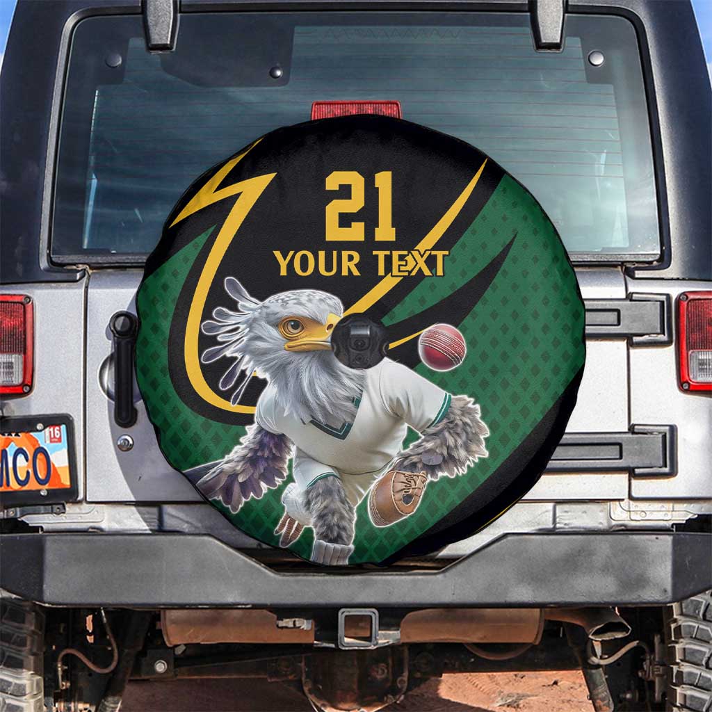 South African Secretary Bird Cricket Custom Spare Tire Cover Unique Pattern