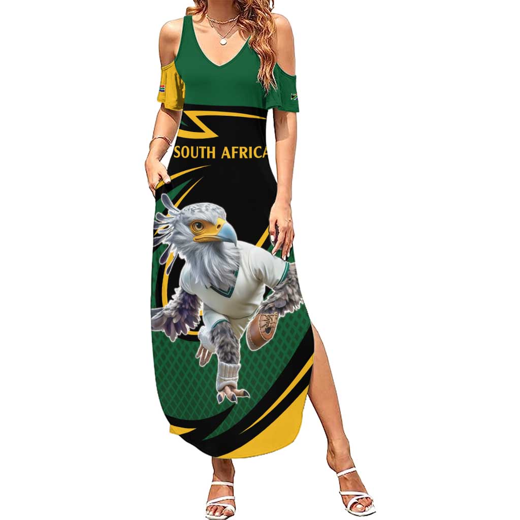 South African Secretary Bird Cricket Custom Summer Maxi Dress Unique Pattern