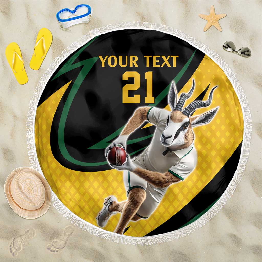 South African Springbok Cricket Custom Beach Blanket Unique Pattern