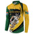 South African Springbok Cricket Custom Button Sweatshirt Unique Pattern