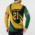 South African Springbok Cricket Custom Button Sweatshirt Unique Pattern