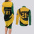 South African Springbok Cricket Custom Couples Matching Long Sleeve Bodycon Dress and Long Sleeve Button Shirt Unique Pattern