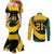 South African Springbok Cricket Custom Couples Matching Mermaid Dress and Long Sleeve Button Shirt Unique Pattern