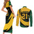 South African Springbok Cricket Custom Couples Matching Short Sleeve Bodycon Dress and Long Sleeve Button Shirt Unique Pattern