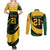 South African Springbok Cricket Custom Couples Matching Summer Maxi Dress and Long Sleeve Button Shirt Unique Pattern