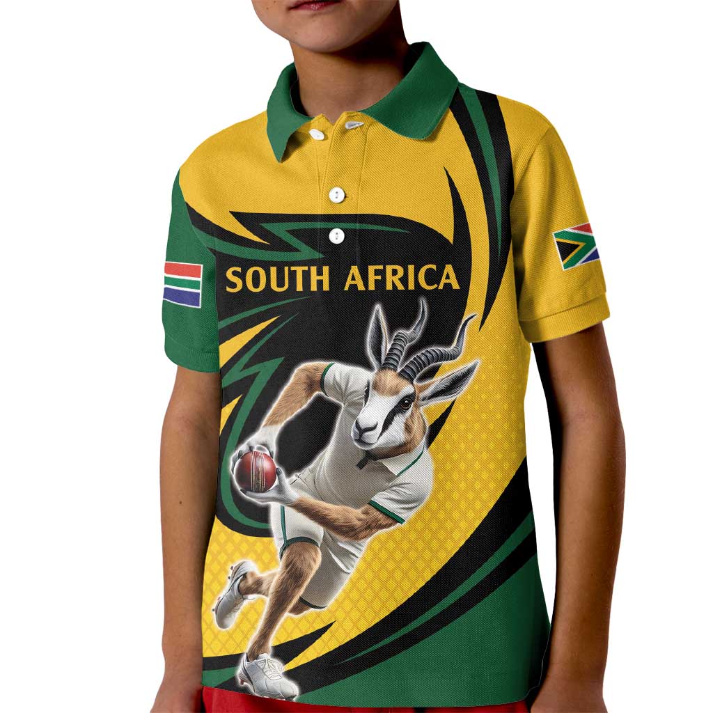 South African Springbok Cricket Custom Kid Polo Shirt Unique Pattern