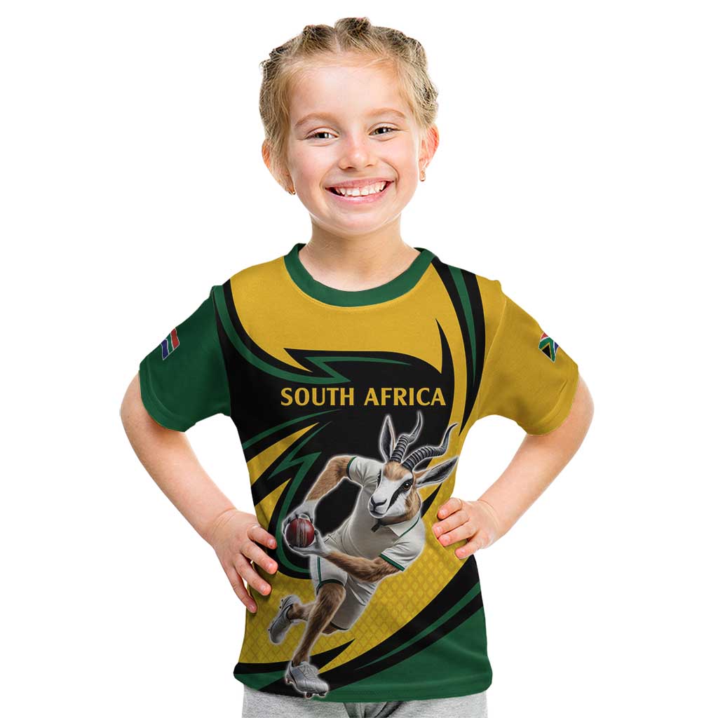 South African Springbok Cricket Custom Kid T Shirt Unique Pattern