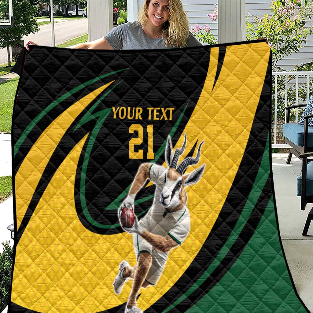 South African Springbok Cricket Custom Quilt Unique Pattern