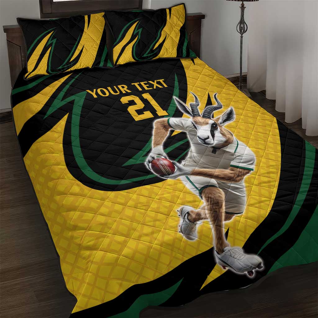 South African Springbok Cricket Custom Quilt Bed Set Unique Pattern