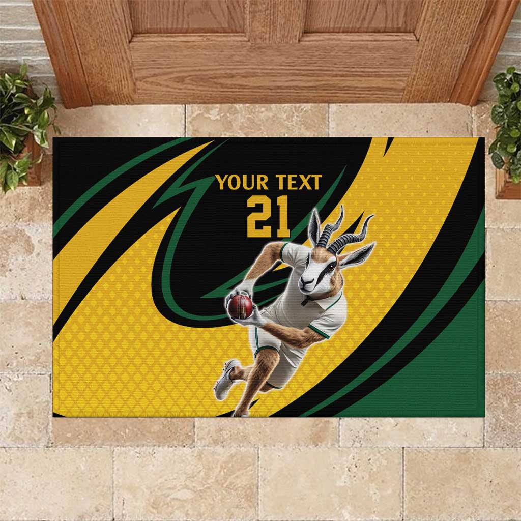 South African Springbok Cricket Custom Rubber Doormat Unique Pattern