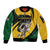 South African Springbok Cricket Custom Sleeve Zip Bomber Jacket Unique Pattern