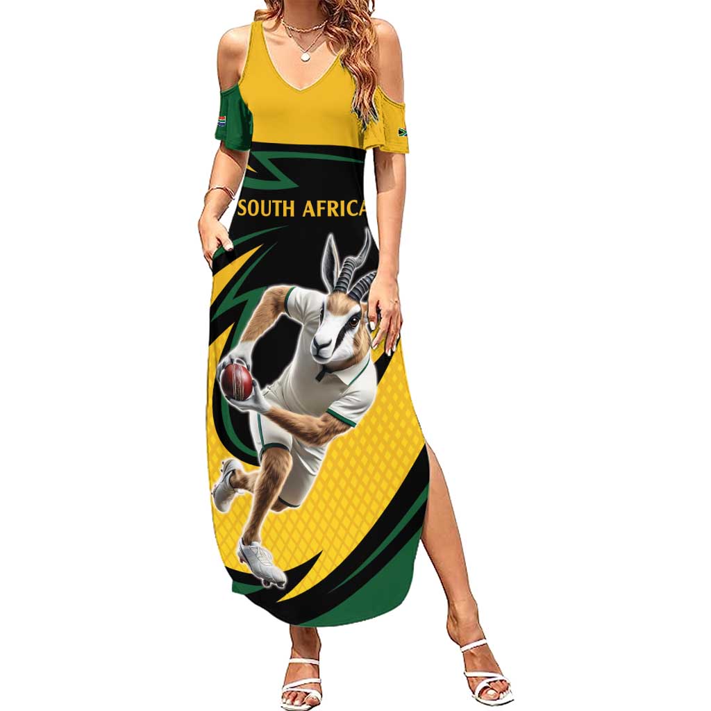 South African Springbok Cricket Custom Summer Maxi Dress Unique Pattern