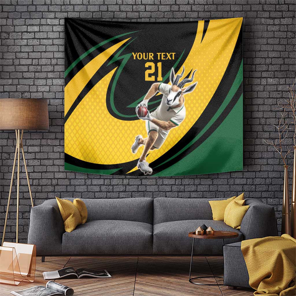 South African Springbok Cricket Custom Tapestry Unique Pattern