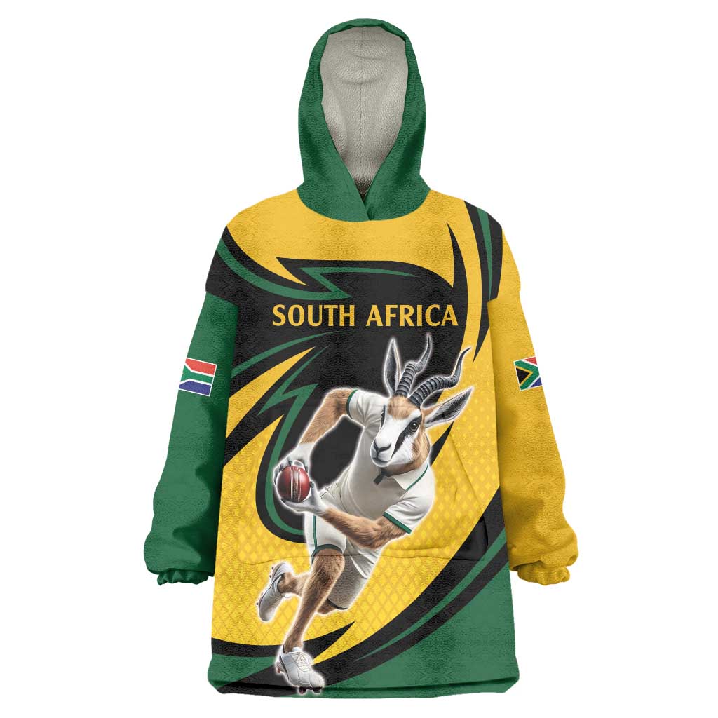 South African Springbok Cricket Custom Wearable Blanket Hoodie Unique Pattern