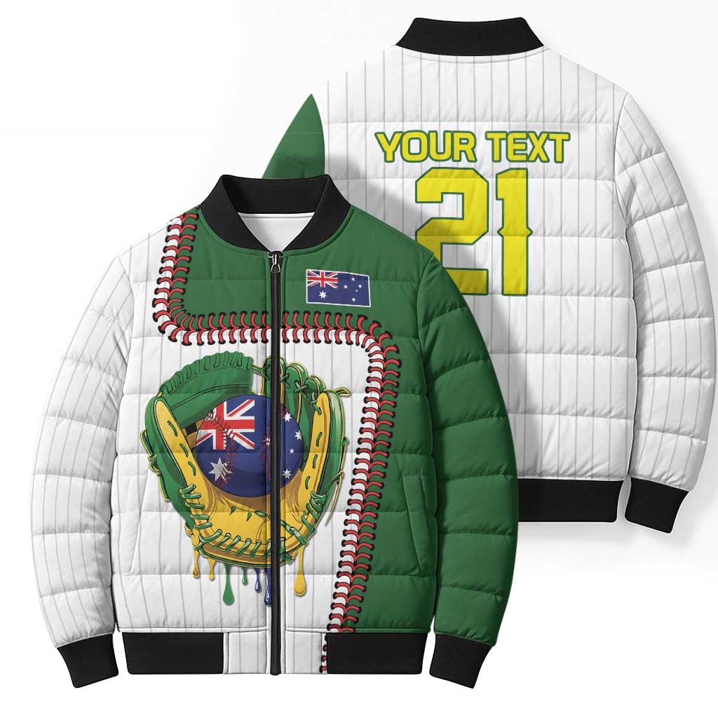 Custom Dripping Baseball Australia Bomber Puffer Jacket