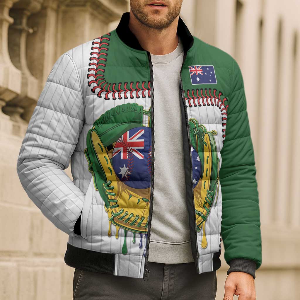 Custom Dripping Baseball Australia Bomber Puffer Jacket
