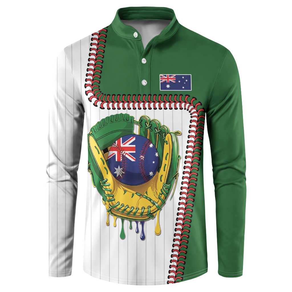 Custom Dripping Baseball Australia Button Sweatshirt