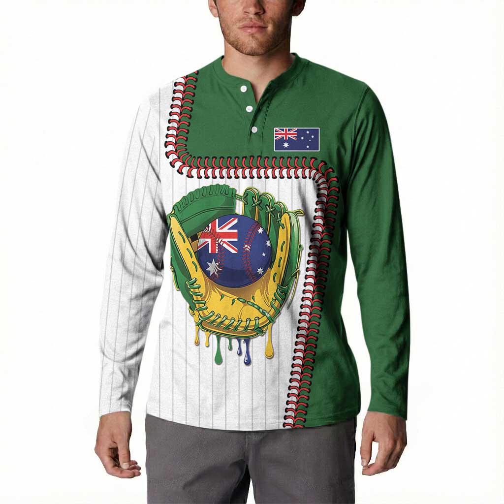 Custom Dripping Baseball Australia Button Sweatshirt