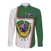 Custom Dripping Baseball Australia Long Sleeve Button Shirt