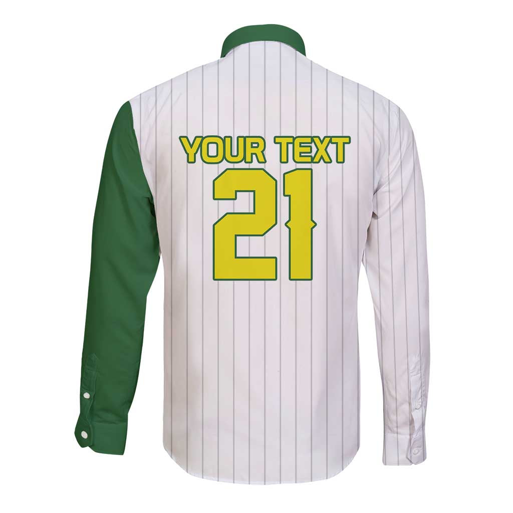 Custom Dripping Baseball Australia Long Sleeve Button Shirt