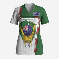 Custom Dripping Baseball Australia Scrub Top