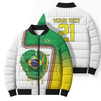 Custom Dripping Baseball Brazil Bomber Puffer Jacket
