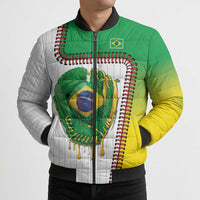 Custom Dripping Baseball Brazil Bomber Puffer Jacket