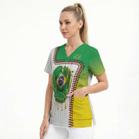 Custom Dripping Baseball Brazil Scrub Top