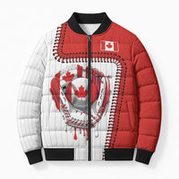 Custom Dripping Baseball Canada Bomber Puffer Jacket