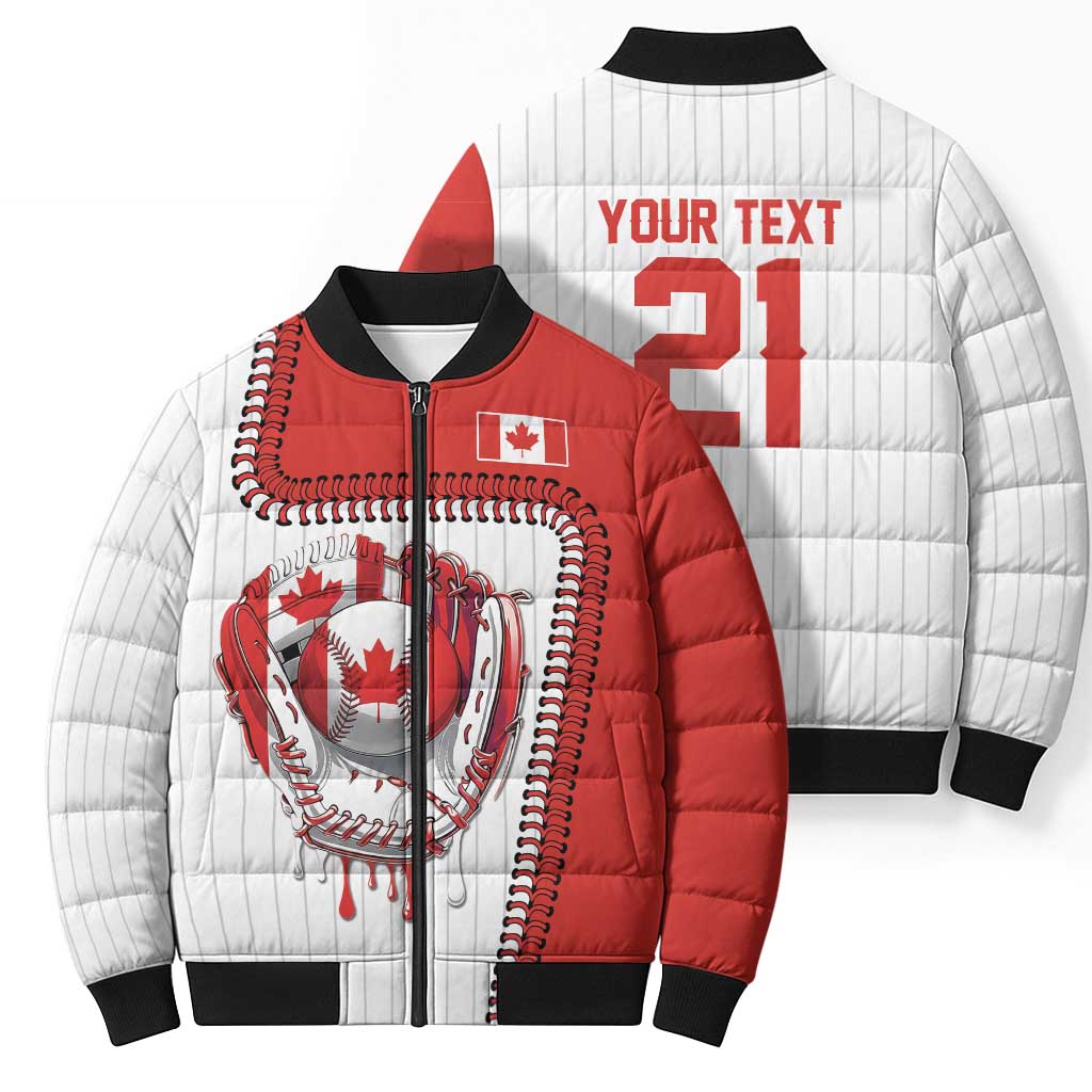 Custom Dripping Baseball Canada Bomber Puffer Jacket