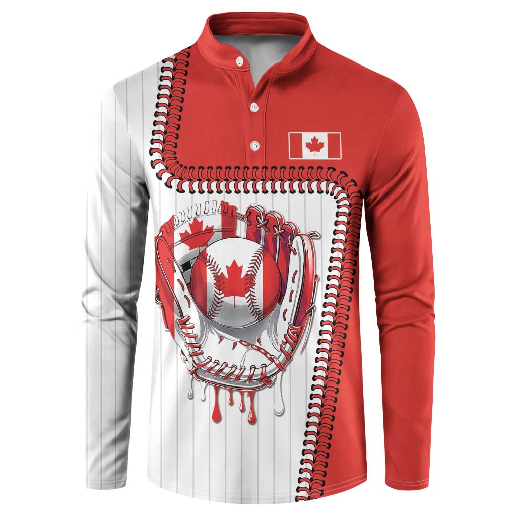 Custom Dripping Baseball Canada Button Sweatshirt