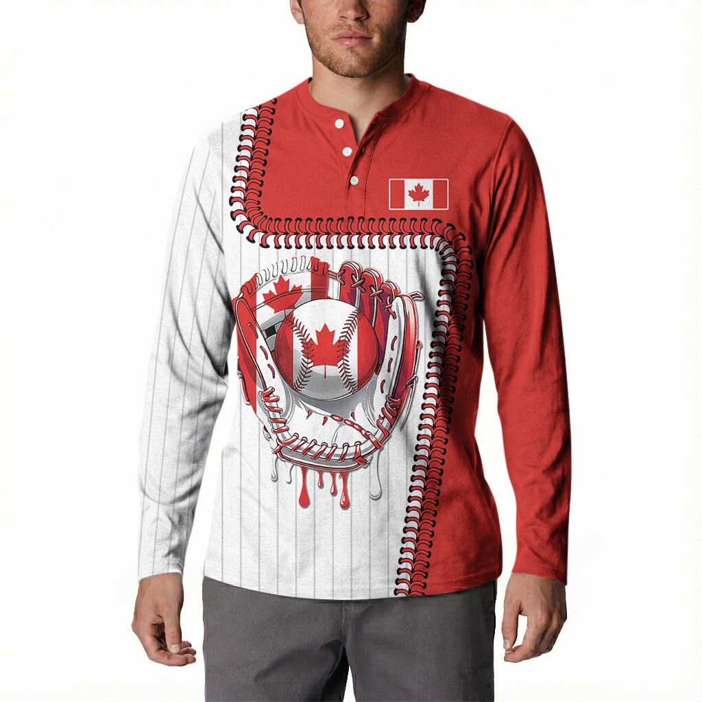 Custom Dripping Baseball Canada Button Sweatshirt