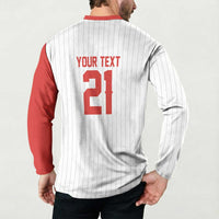 Custom Dripping Baseball Canada Button Sweatshirt