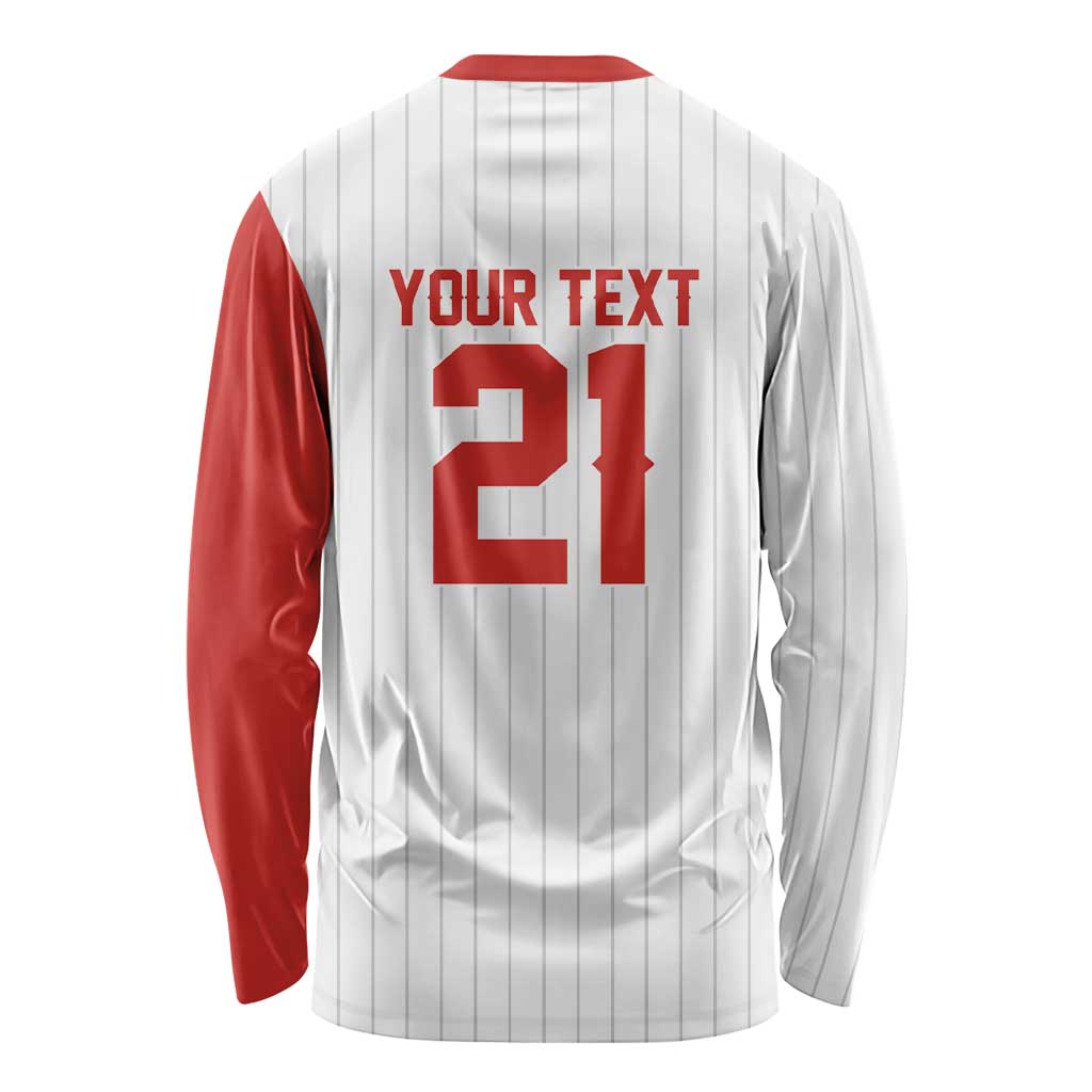 Custom Dripping Baseball Canada Long Sleeve Shirt