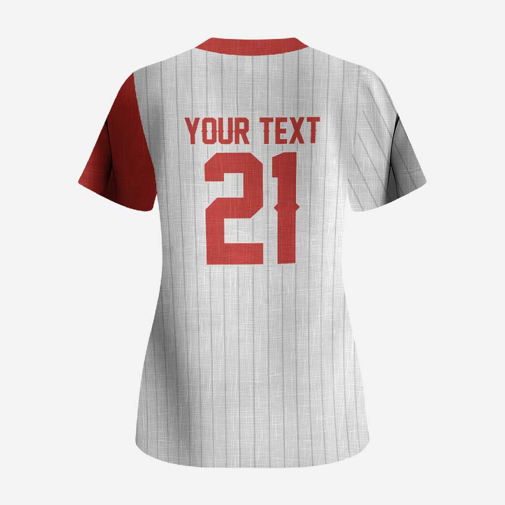 Custom Dripping Baseball Canada Scrub Top