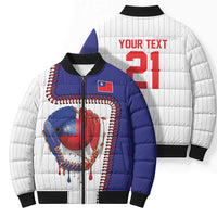 Custom Dripping Baseball Chinese Taipei Bomber Puffer Jacket