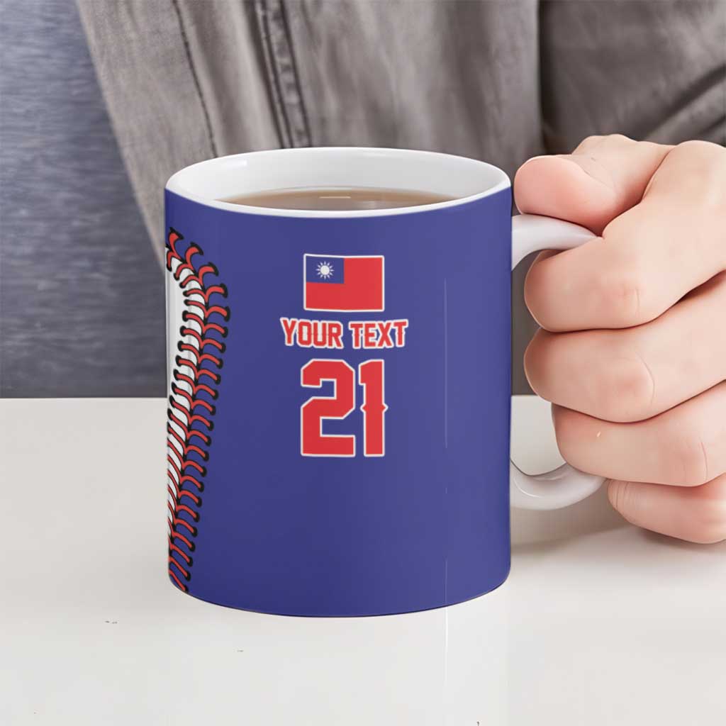 Custom Dripping Baseball Chinese Taipei Ceramic Mug