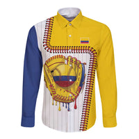 Custom Dripping Baseball Colombia Long Sleeve Button Shirt